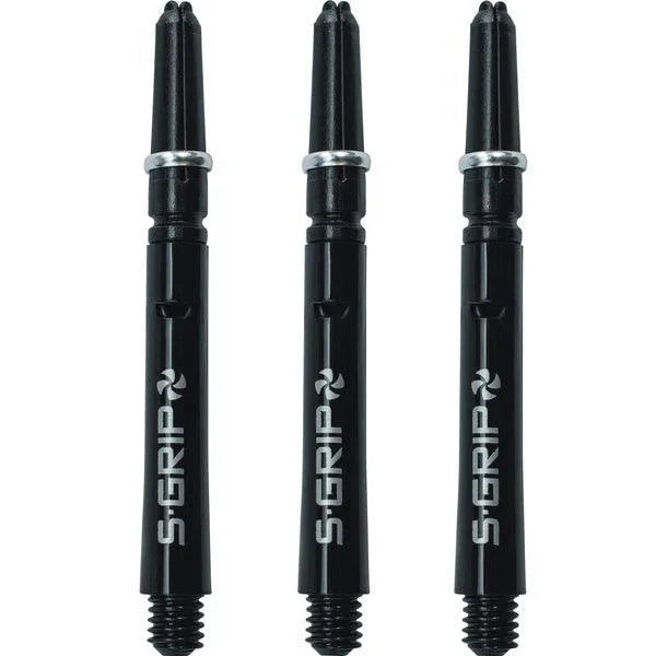 Harrows - Supergrip Spin Schwarz/Silber - Dart Shafts - Direct Darts - 3