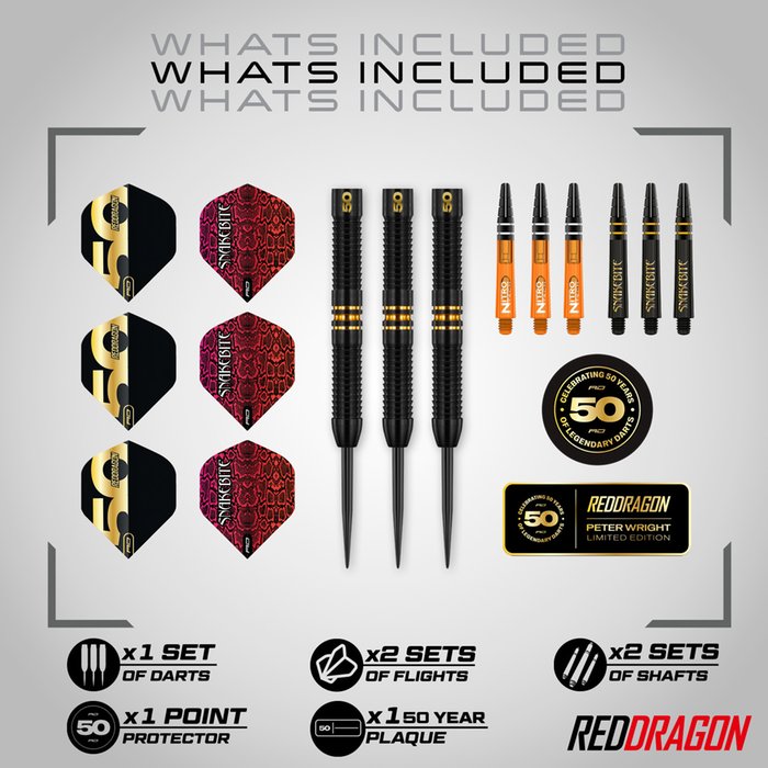 Red Dragon - Peter Wright 50 Years 90% - Steeldarts - Direct Darts - 3