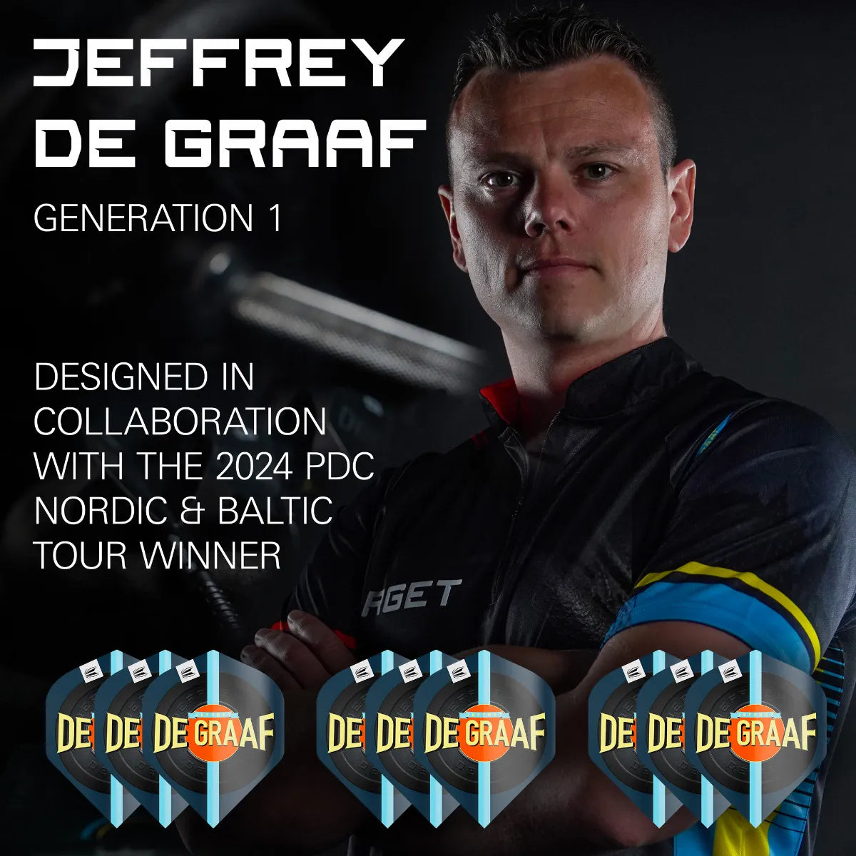 Target - Jeffrey De Graaf G1 Pro Ultra - (9 Stück) - No2 - 100 Micron - Dart Flights - Direct Darts - 3