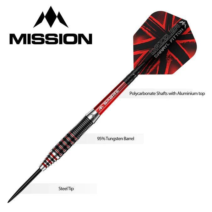 Mission - Darryl Fitton - Electro Schwarz & Rot - 95% - The Dazzler - Steeldarts - Direct Darts - 4