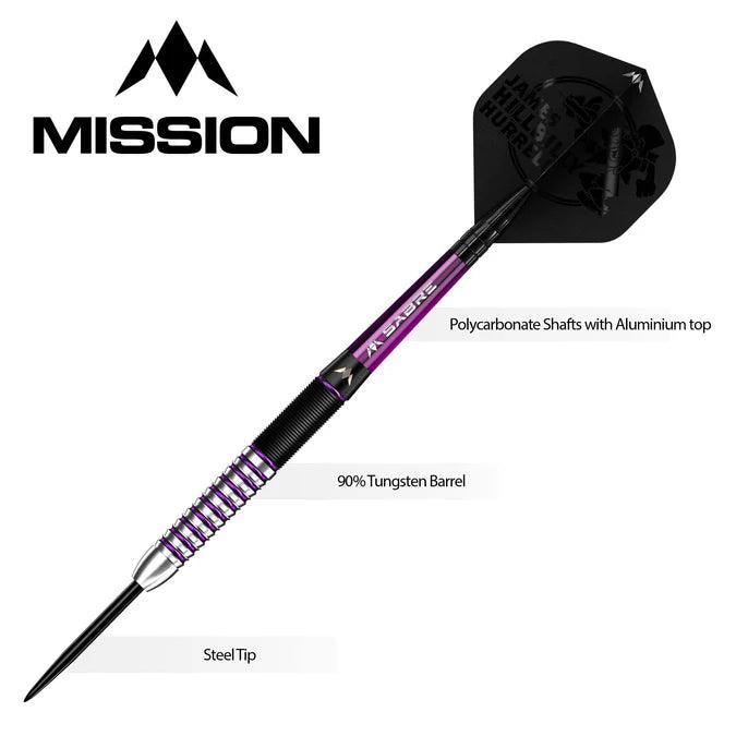 Mission - James Hurrell - Hillbilly - Schwarz & Lila - 90% - Steeldarts - Direct Darts - 4