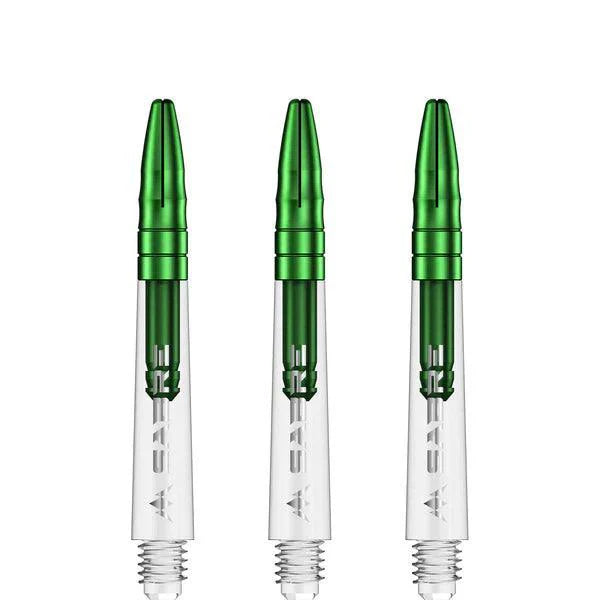 Mission - Sabre - Polycarbonat - Klar - Grün Top - Dart Shafts - Direct Darts - 3