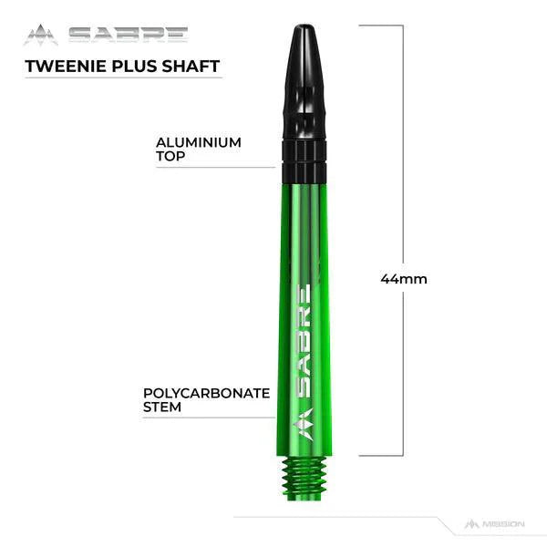 Mission - Sabre - Polycarbonat - Grün - Schwarz Top - Dart Shafts - Direct Darts - 6