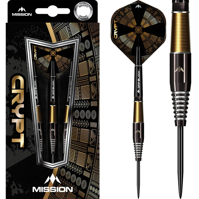 Mission - Crypt - M2 - Schwarz / Gold - Steeldarts - Direct Darts - 1