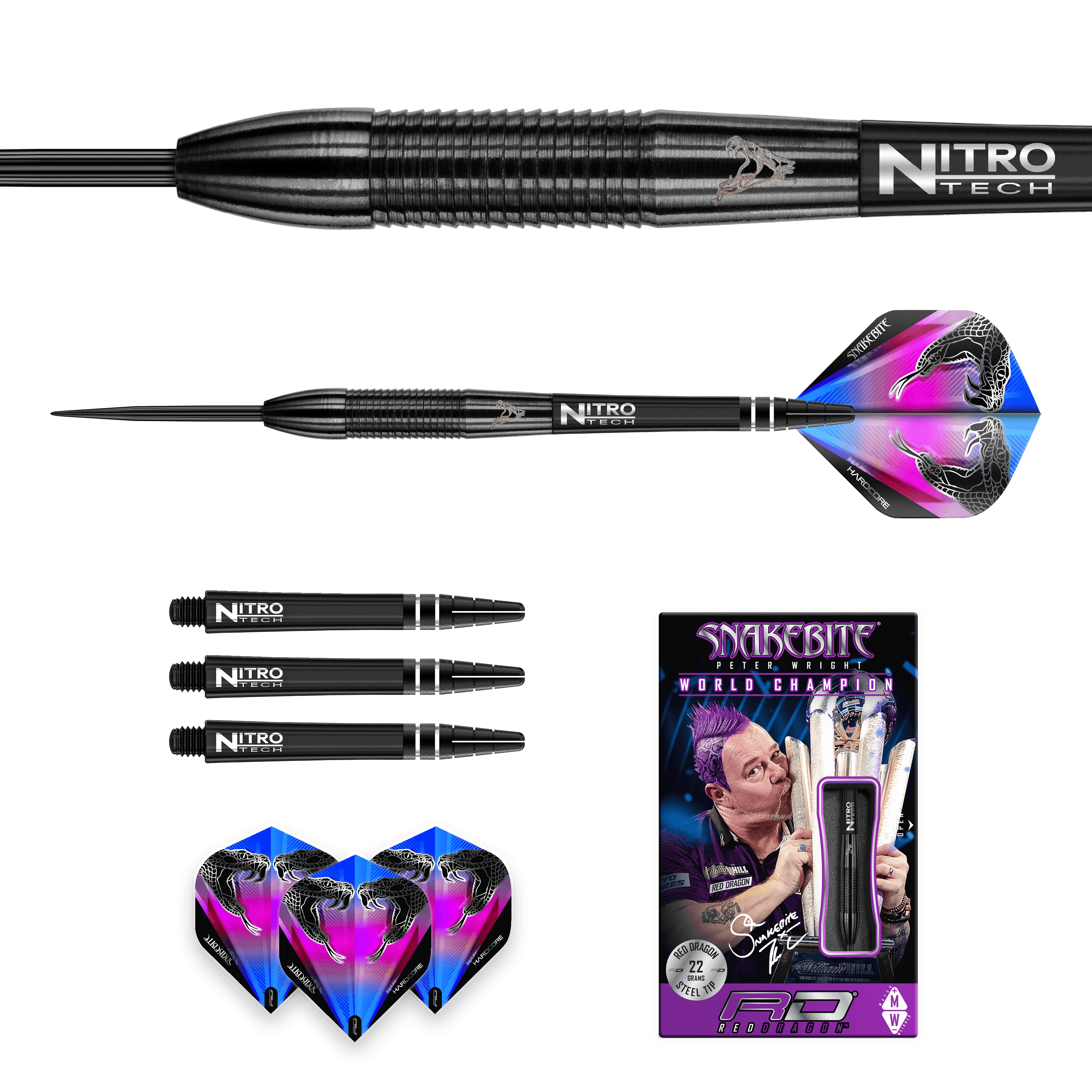 Red Dragon - Peter Wright Snakebite 3 Black 90% - Steeldarts - Direct Darts - 5