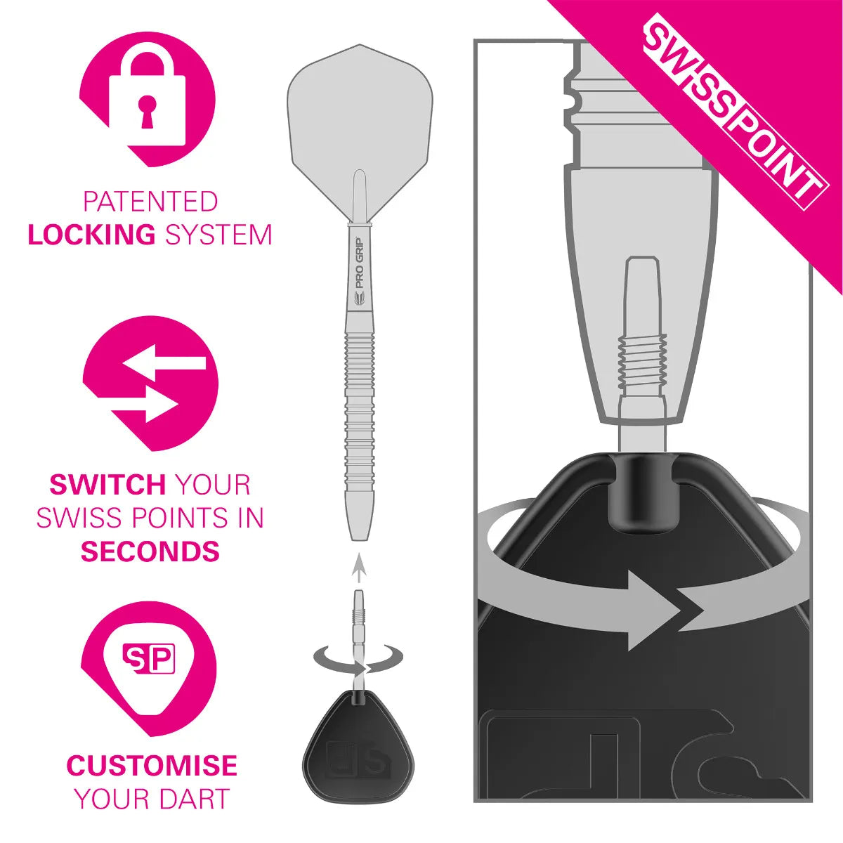 Target - Swiss Slk Point Schwarz - Spitzen - Direct Darts - 5