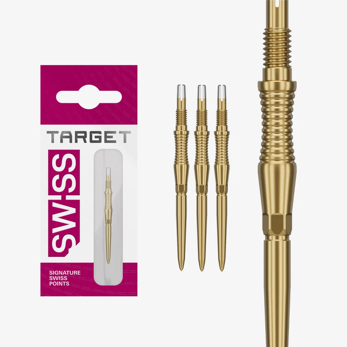 Target - Signature Swiss Point Rst - Gold - Steeldart Spitzen - Direct Darts - 1