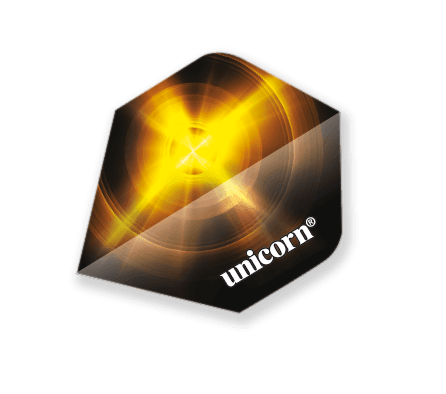 Unicorn - Core Plus Schwarz Brass - 75 Micron - Darts Flights - Direct Darts - 1
