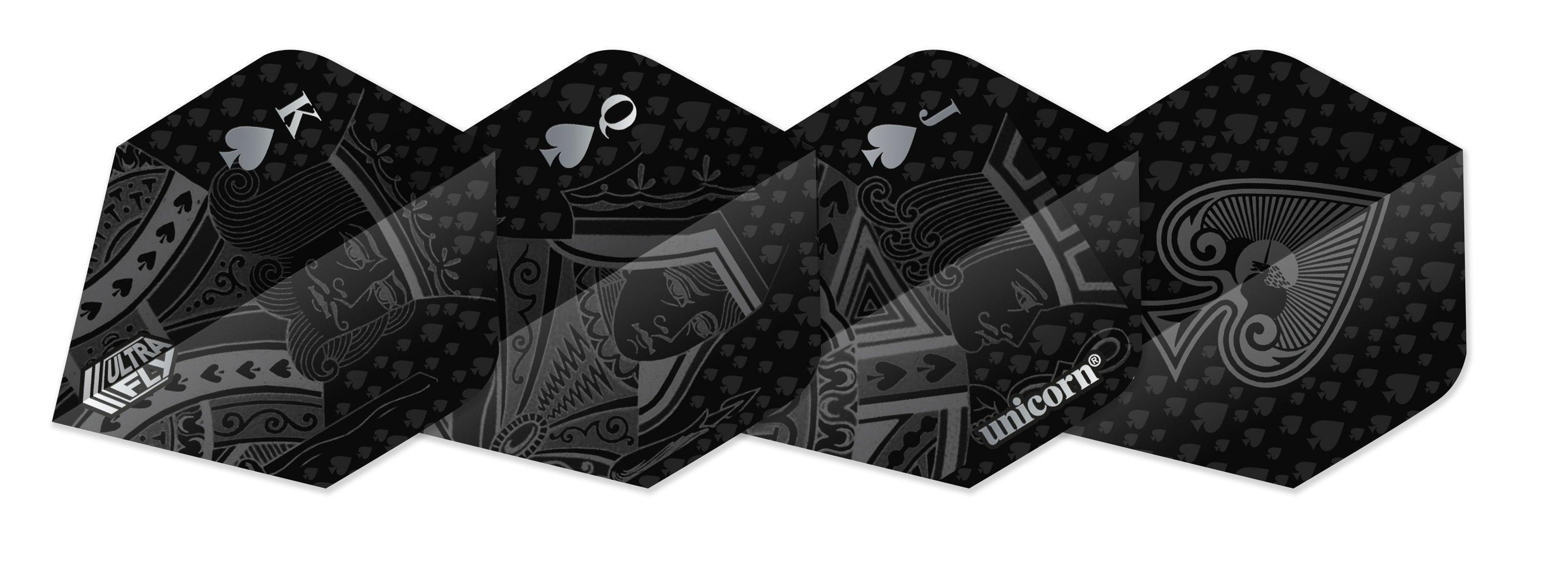 Unicorn - Ultrafly Plus Schwarz Royal Flush - 100 Micron - Darts Flights - Direct Darts - 1