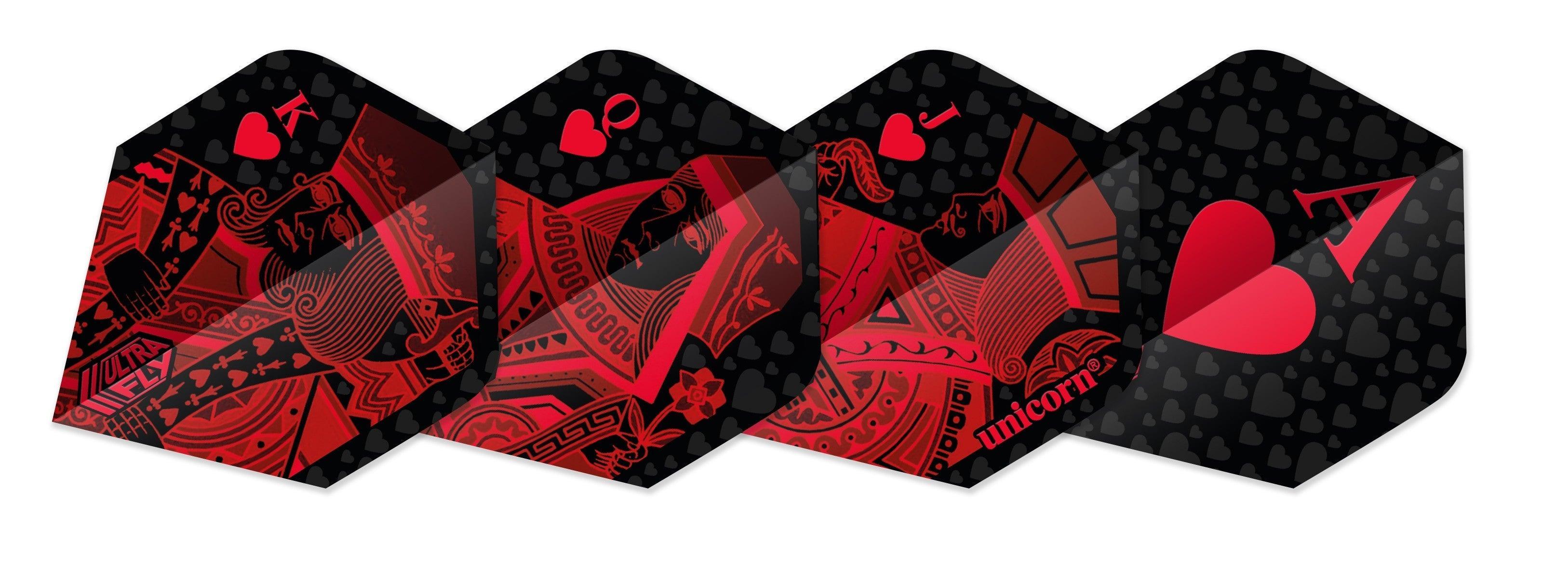 Unicorn - Ultrafly Plus Rot Royal Flush - 100 Micron - Darts Flights - Direct Darts - 1