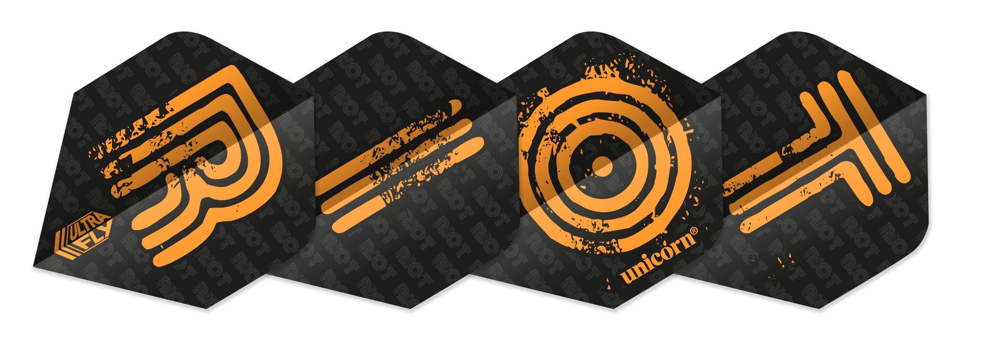 Unicorn - Ultrafly Plus Riot Orange - 100 Micron - Darts Flights - Direct Darts - 1