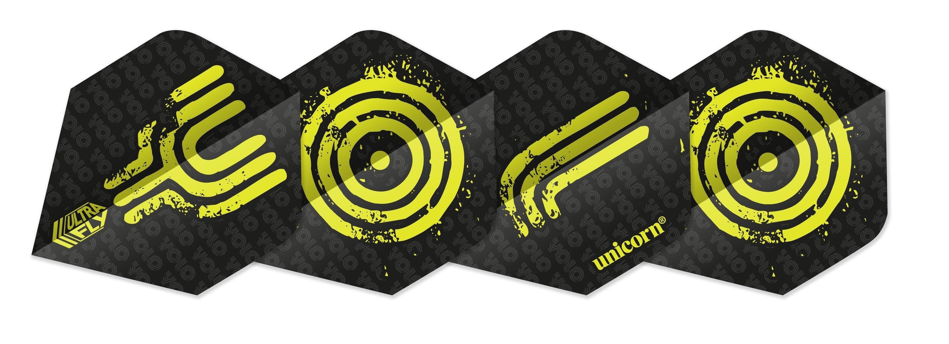 Unicorn - Ultrafly Plus Yolo Gelb - 100 Micron - Darts Flights - Direct Darts - 1