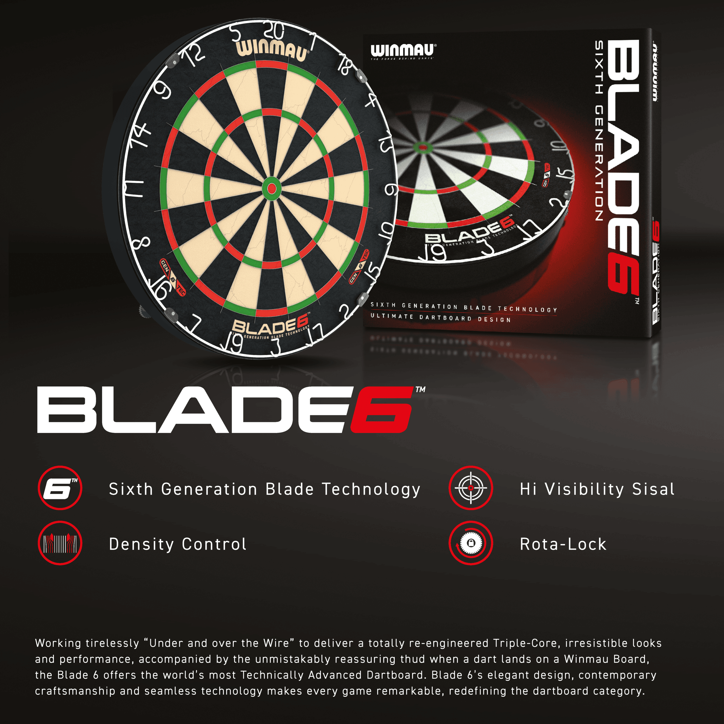 Winmau - Blade 6 - Dartscheiben - Direct Darts - 6