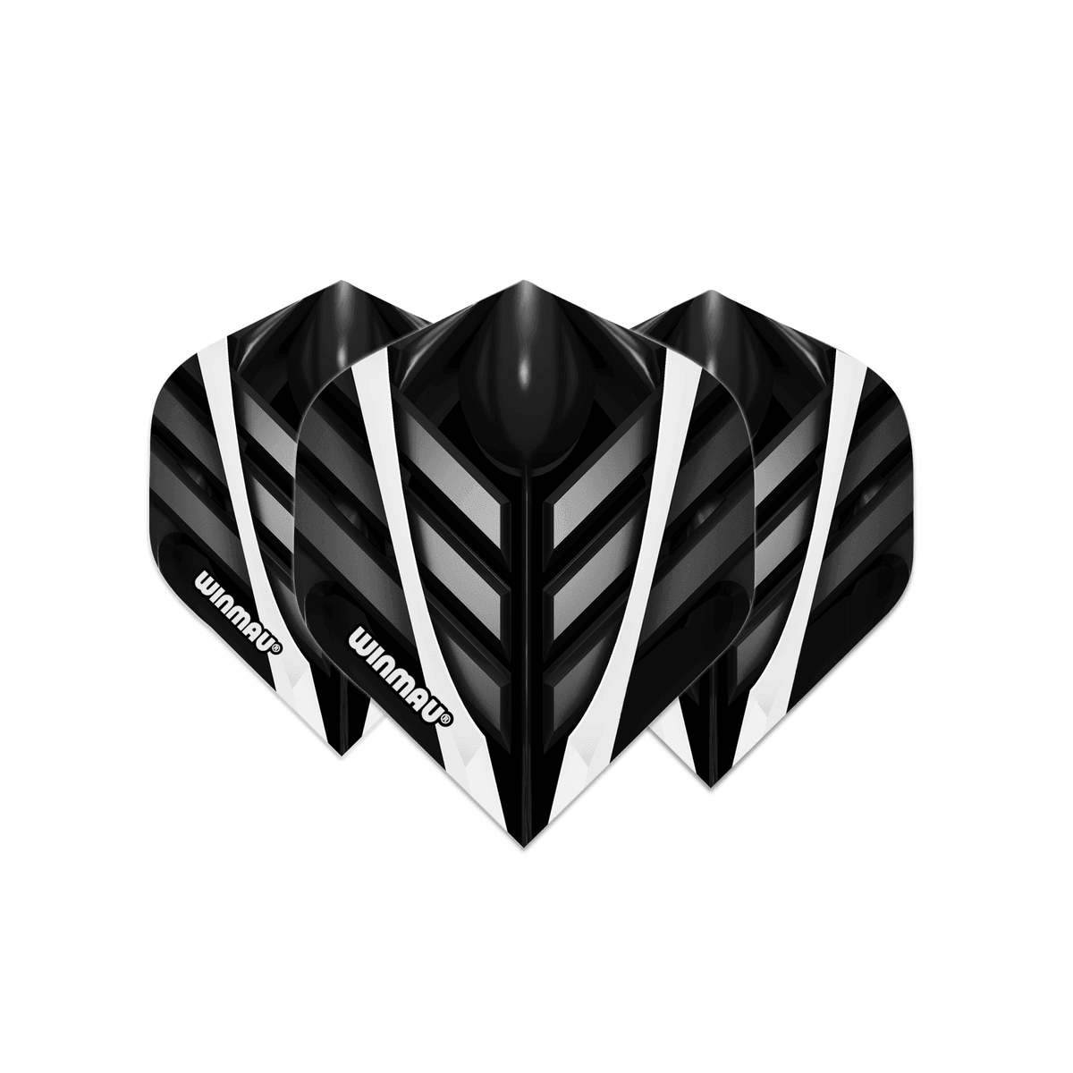 Winmau - Mega Standard Schwarz & Weiß - 75 Micron - Dart Flights - Direct Darts - 1