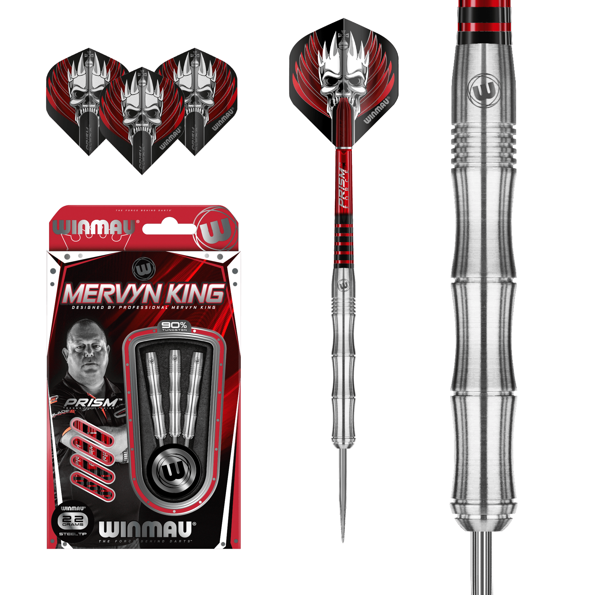 Winmau - Mervyn King Silber 90% - Steeldarts - Direct Darts - 2