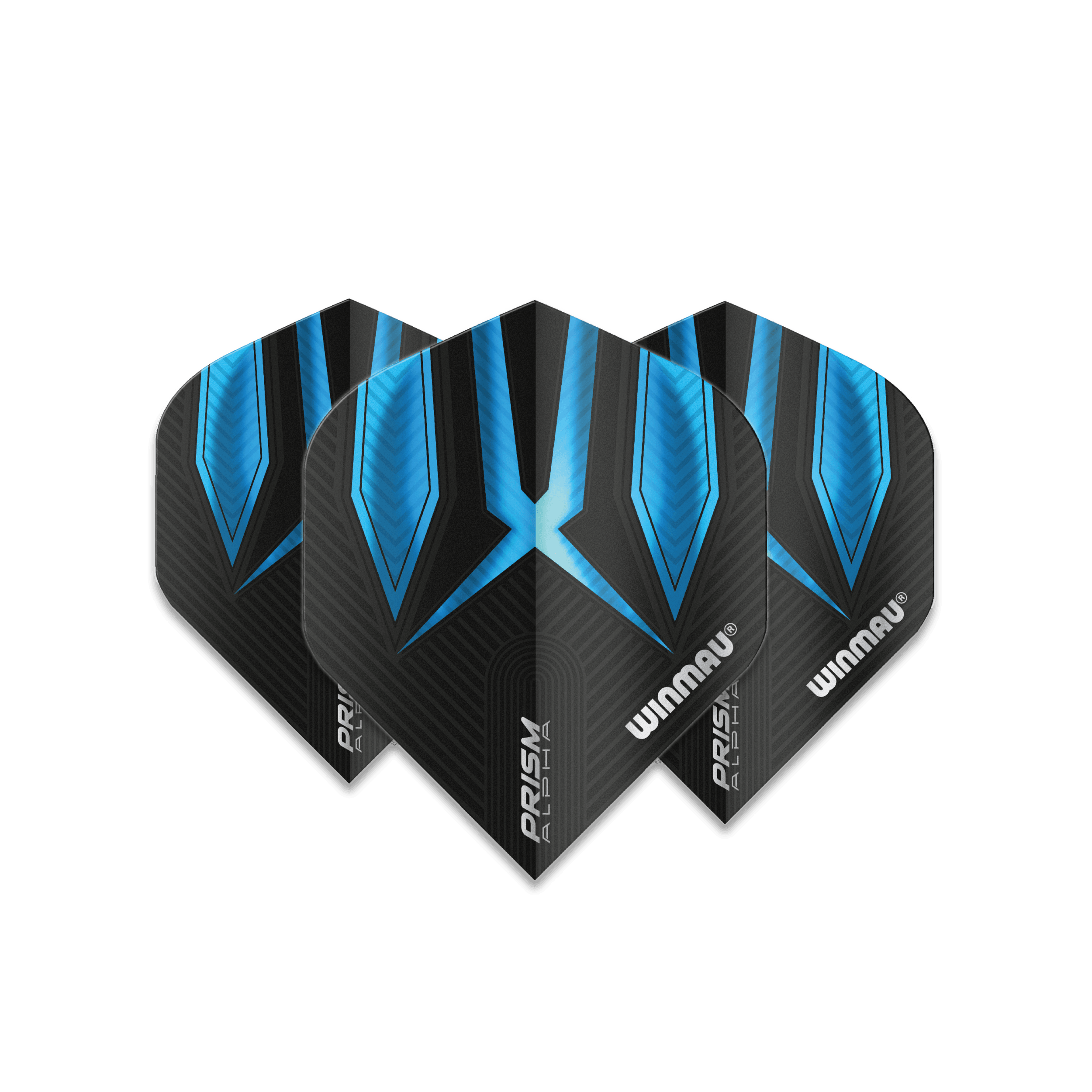 Winmau - Prism Alpha Schwarz & Blau - 100 Micron - Dart Flights - Direct Darts - 1