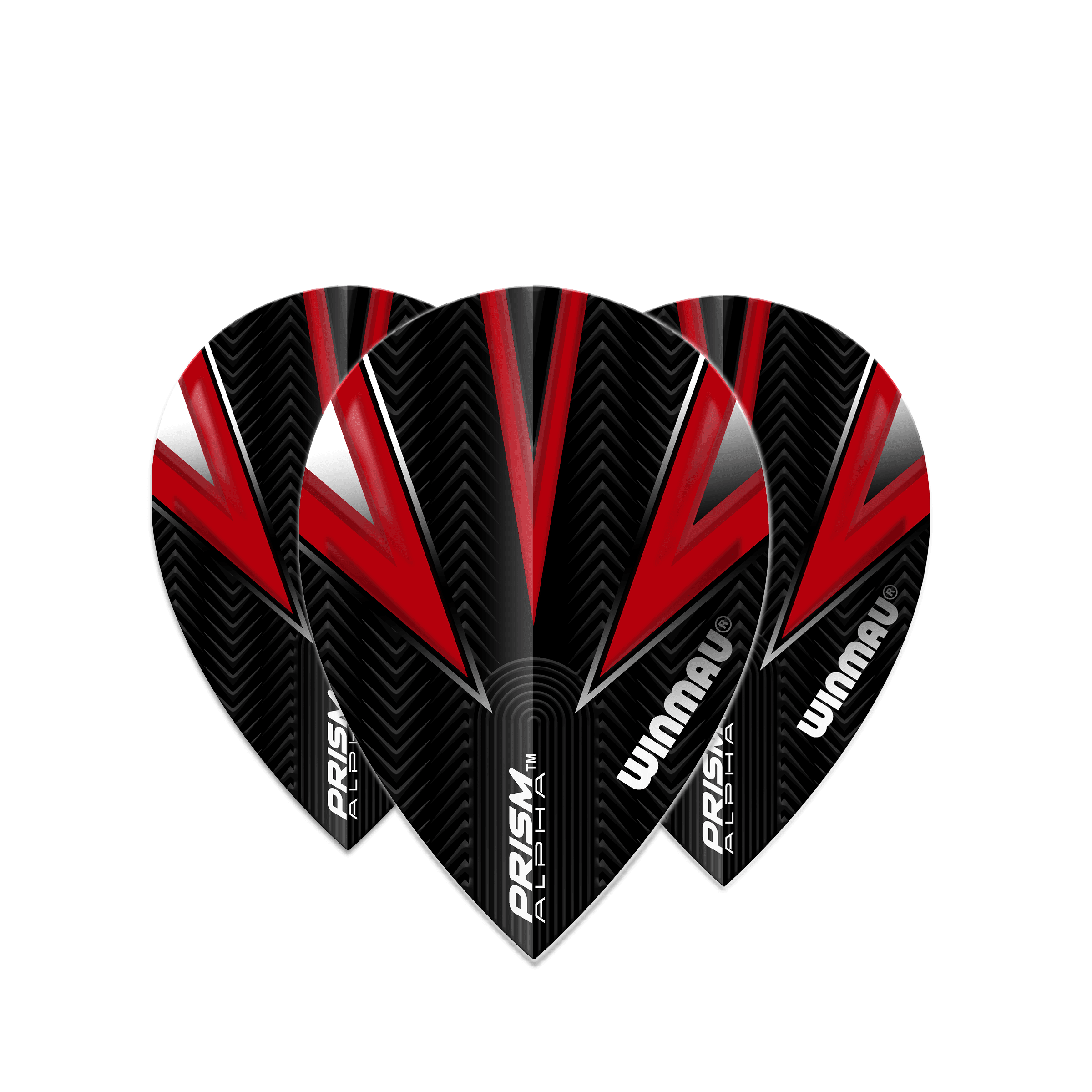 Winmau - Prism Alpha Schwarz & Rot Pear - 100 Micron - Dart Flights - Direct Darts - 1
