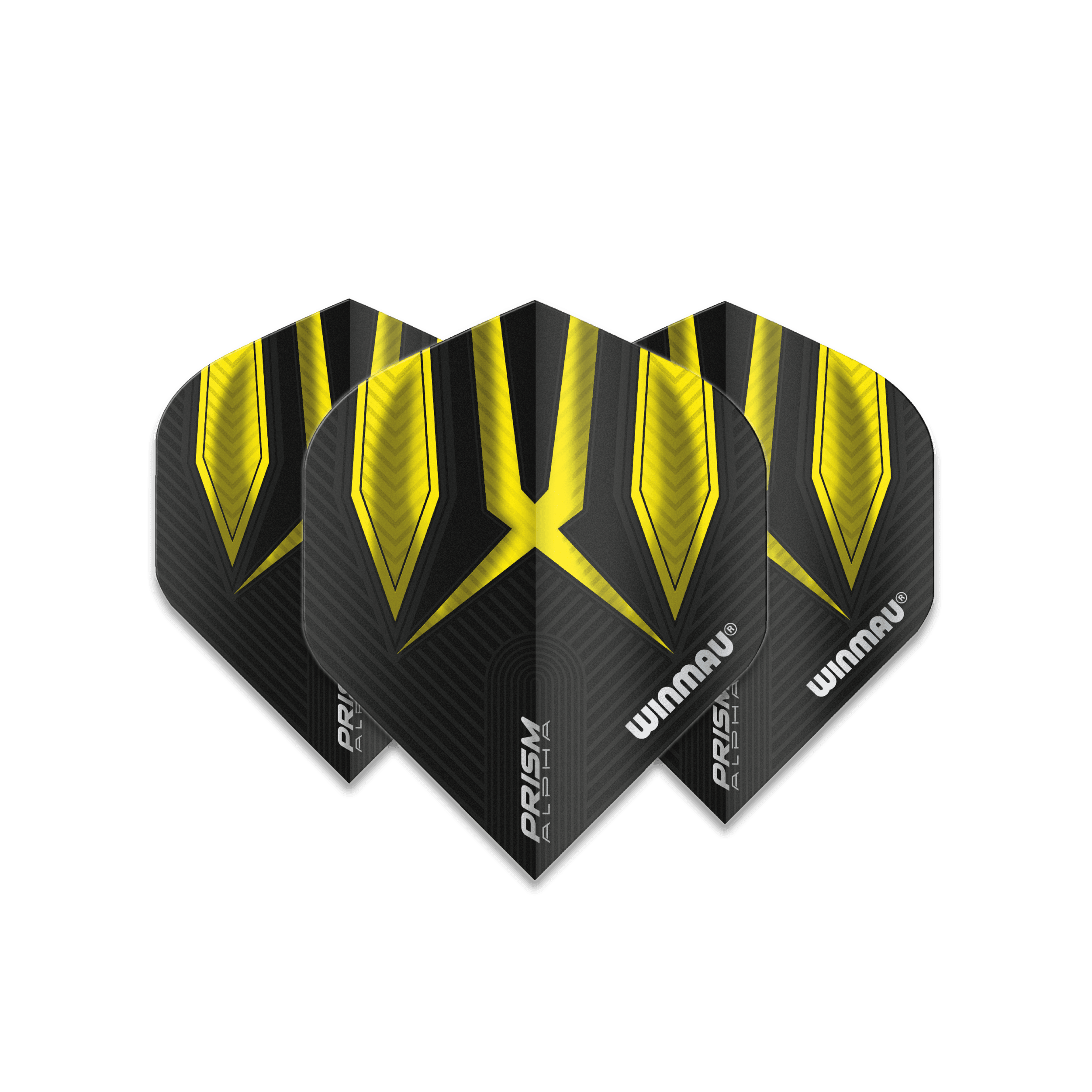 Winmau - Prism Alpha Schwarz & Gelb - 100 Micron - Dart Flights - Direct Darts - 1