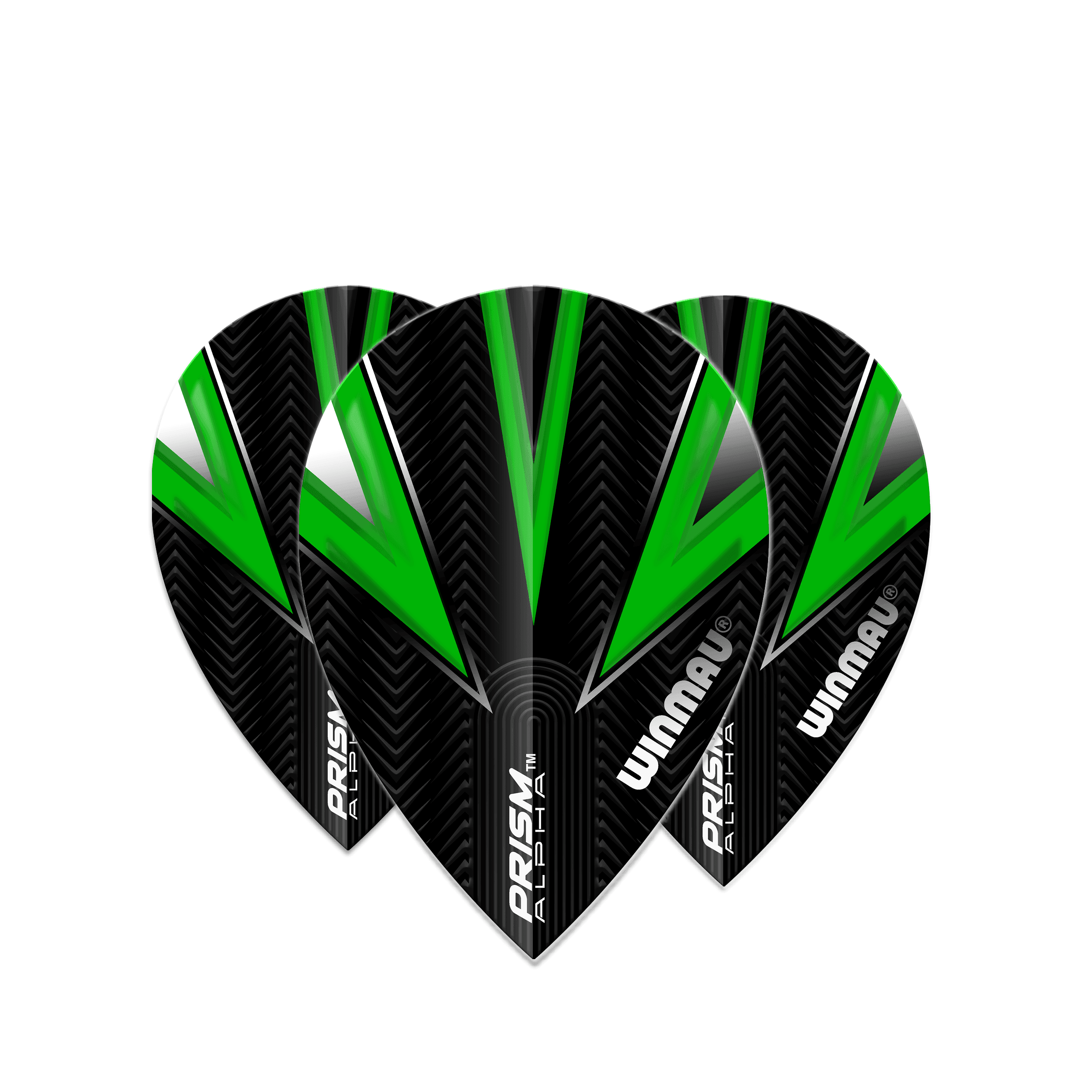 Winmau - Prism Alpha Schwarz & Grün Pear - 100 Micron - Dart Flights - Direct Darts - 1