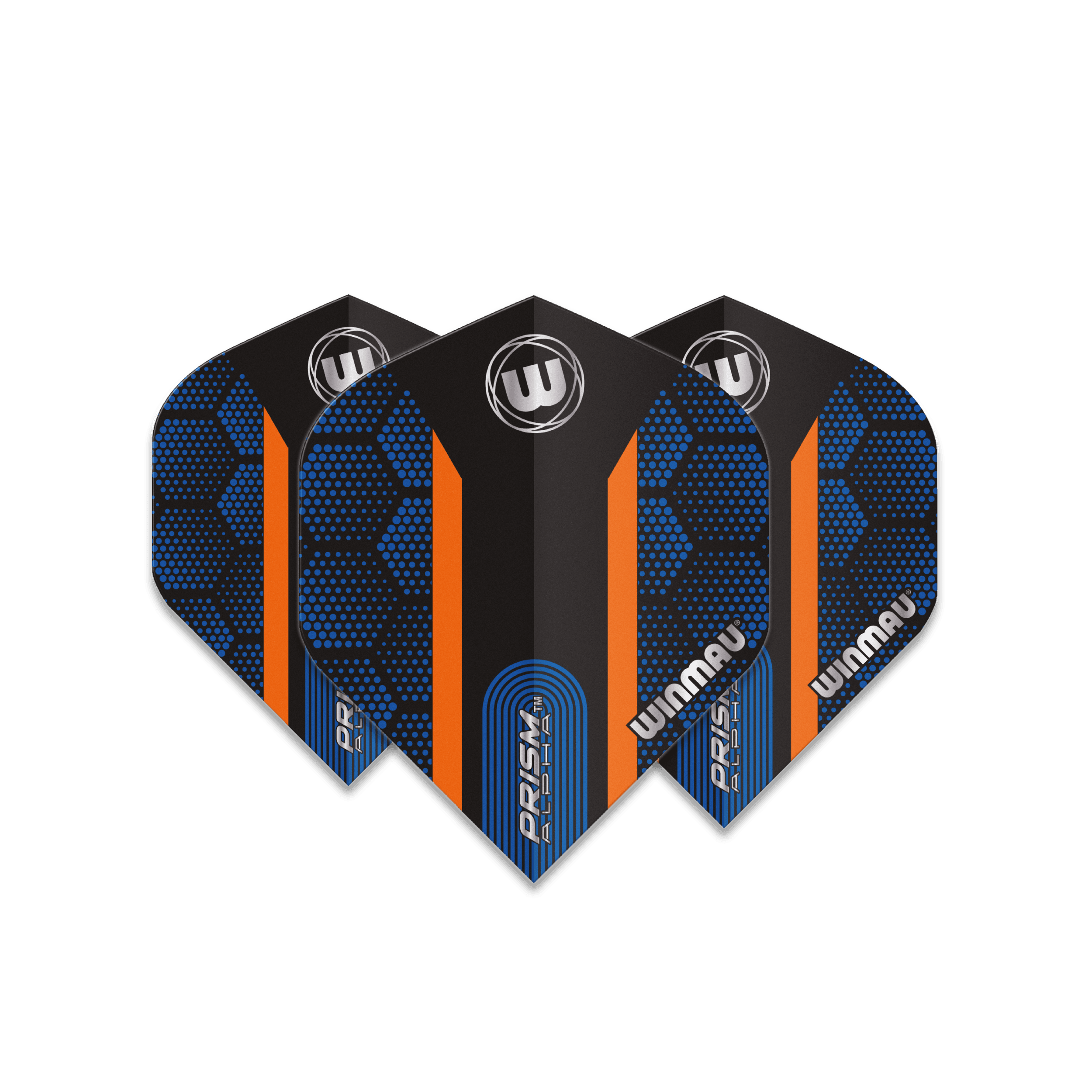 Winmau - Prism Alpha Blau & Orange Hexagon - 100 Micron - Dart Flights - Direct Darts - 1