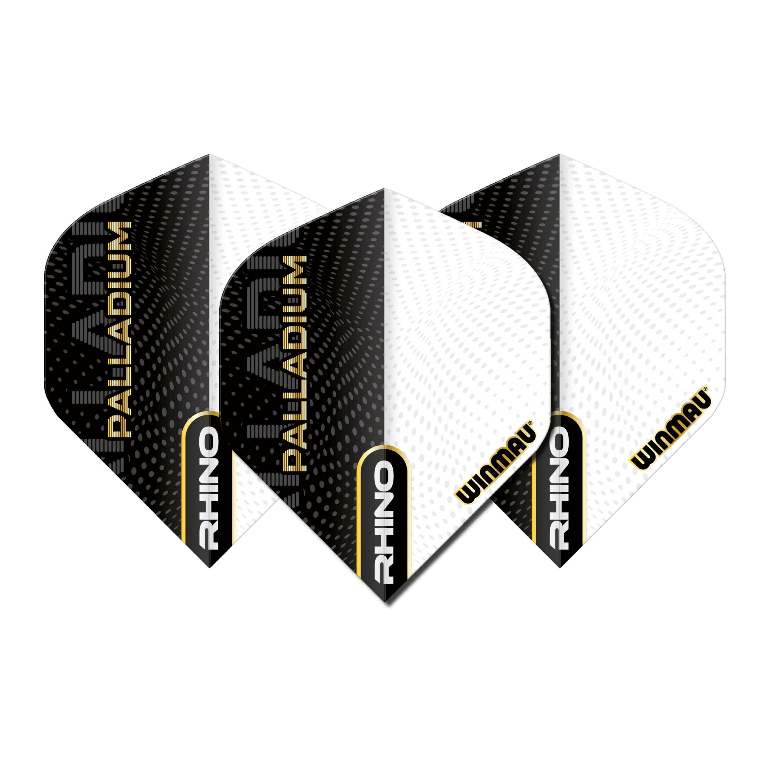 Winmau - Rhino Weiß & Schwarz - 100 Micron - Dart Flights - Direct Darts - 1