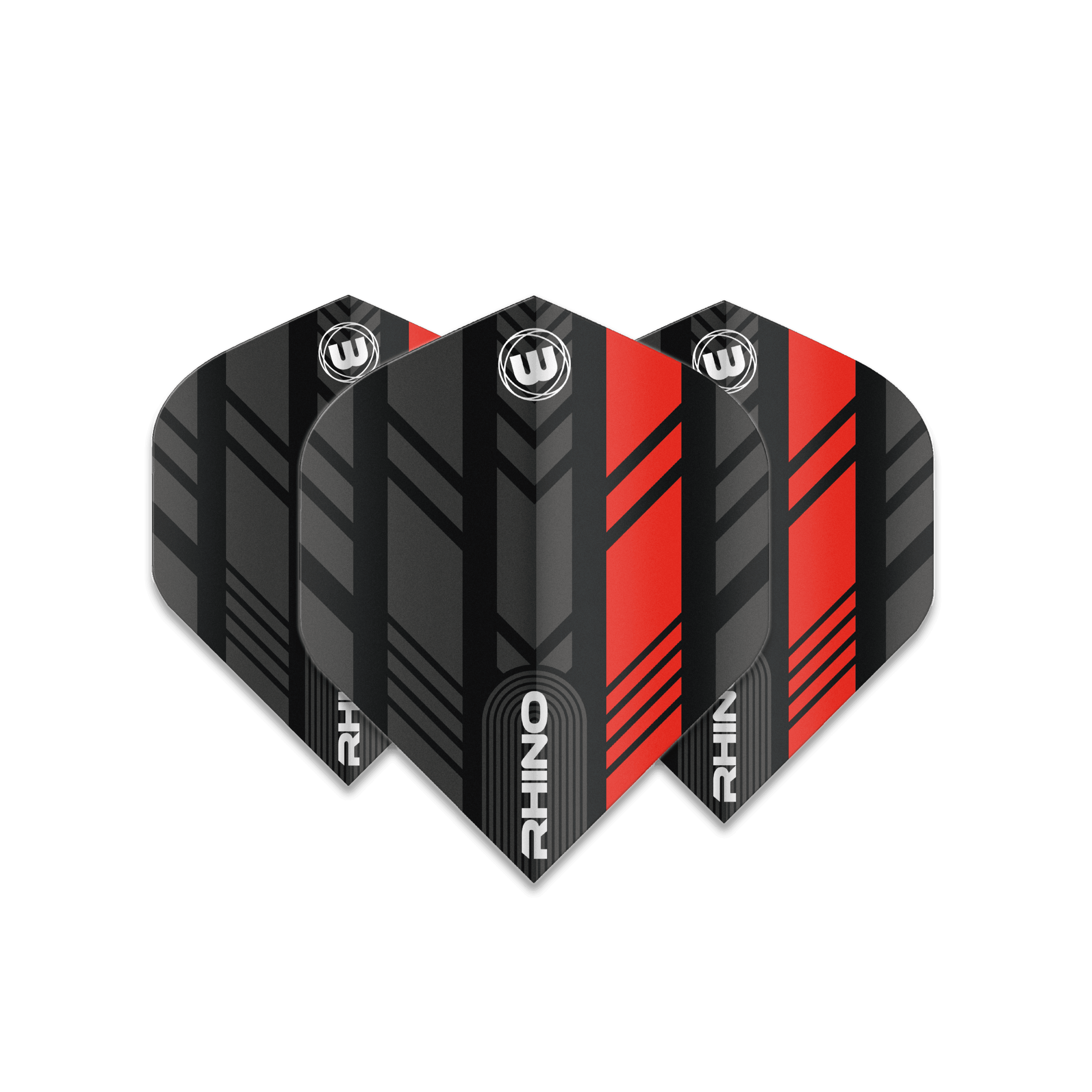 Winmau - Rhino Schwarz & Rot - 100 Micron - Dart Flights - Direct Darts - 1
