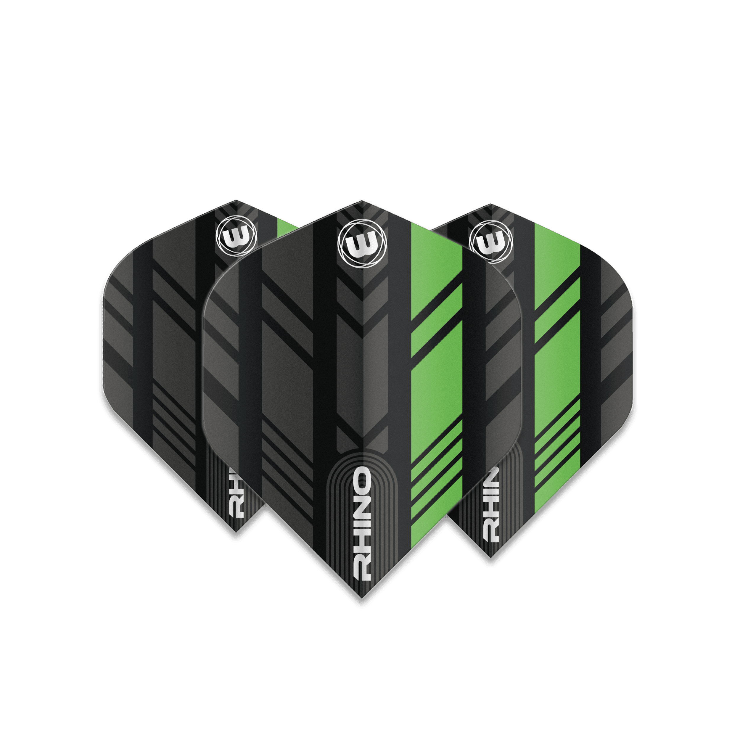 Winmau - Rhino Schwarz & Grün - 100 Micron - Dart Flights - Direct Darts - 1