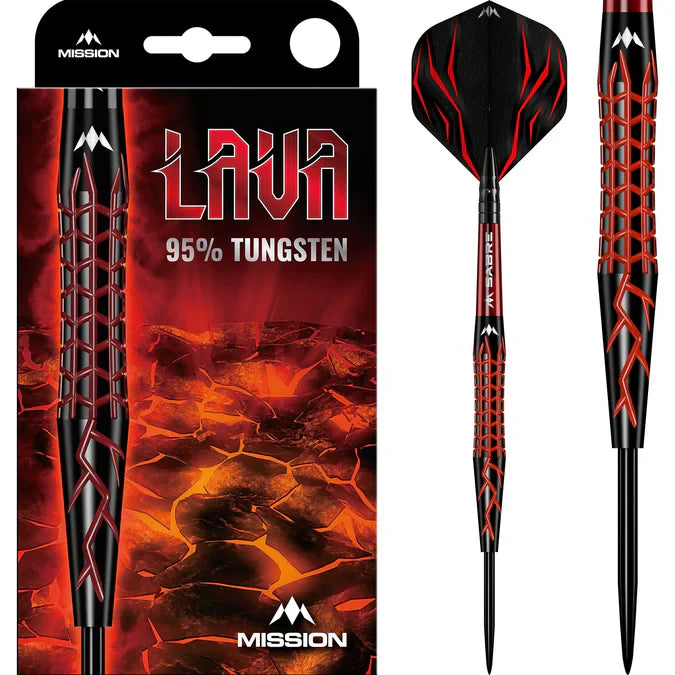 Mission - Lava 95% - Schwarz & Rot - Steeldarts - Direct Darts - 2