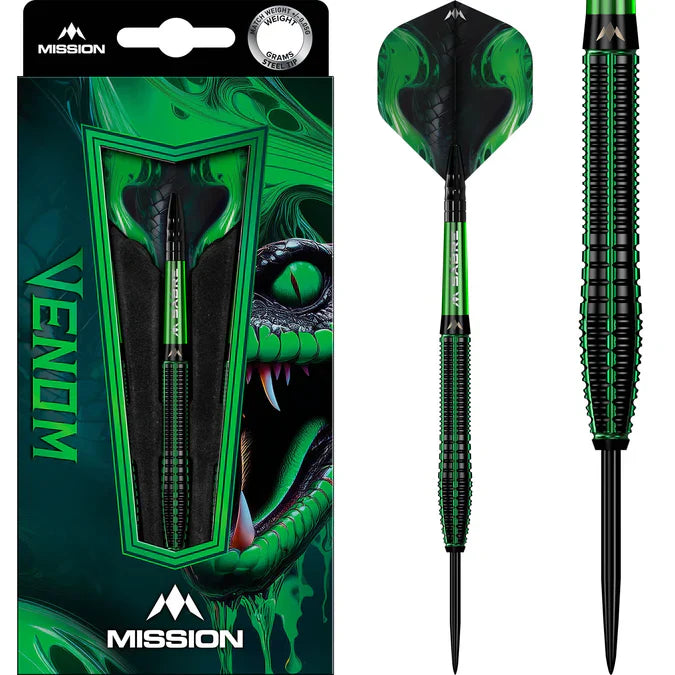 Mission - Venom 90% - Schwarz & Grün - Steeldarts - Direct Darts - 2