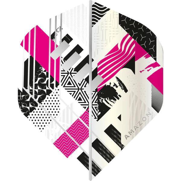 Amazon - Abstract - Weiß & Magenta - No2 - 100 Micron - Dart Flights - Direct Darts - 1