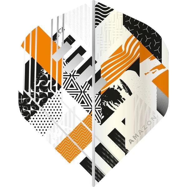 Amazon - Abstract - Weiß & Orange - No2 - 100 Micron - Dart Flights - Direct Darts - 1
