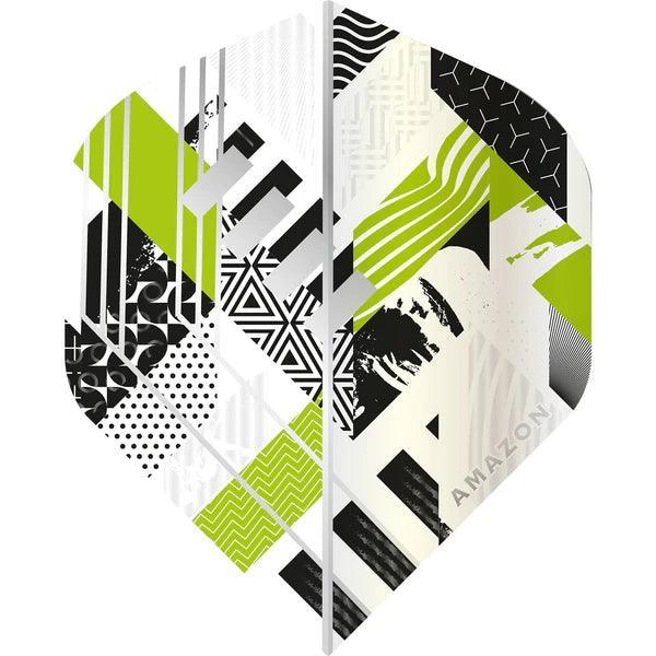 Amazon - Abstract - Weiß & Grün - No2 - 100 Micron - Dart Flights - Direct Darts - 1