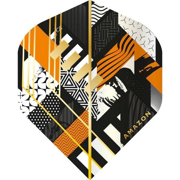 Amazon - Abstract - Schwarz & Orange - No2 - 100 Micron - Dart Flights - Direct Darts - 1