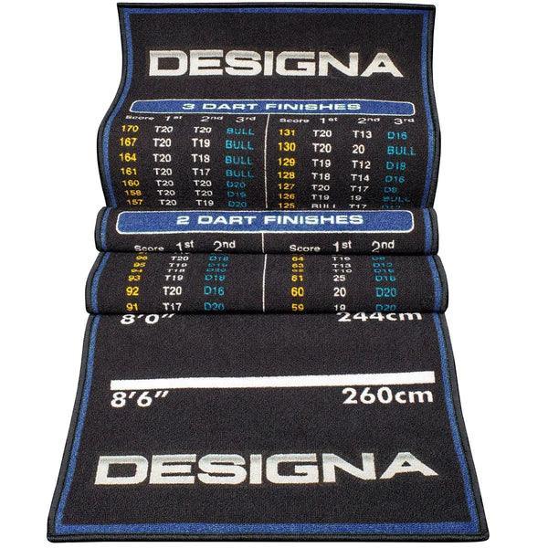 Designa - Checkout Tafel - Rutschfeste Beschichtung - 290Cm*80Cm - Blau - Dartmatten - Direct Darts - 2