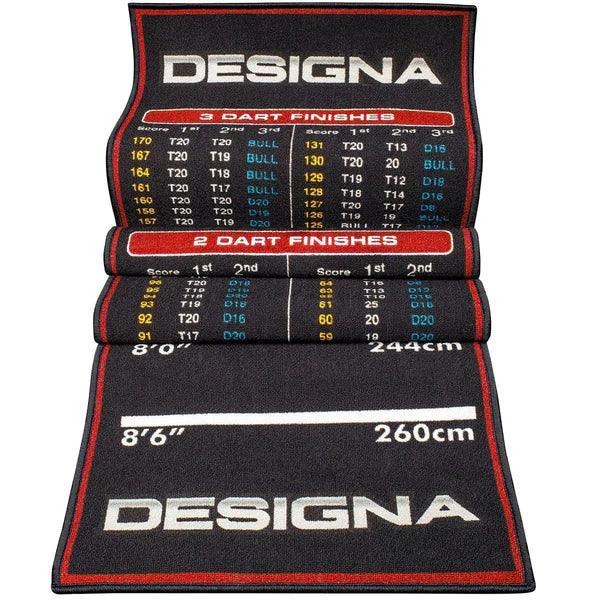 Designa - Checkout Tafel - Rutschfeste Beschichtung - 290Cm*80Cm - Rot - Dartmatten - Direct Darts - 2