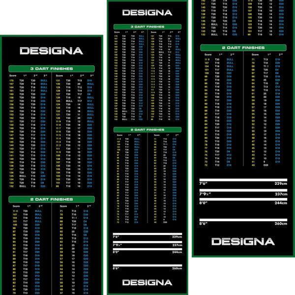 Designa - Checkout Tafel - Rutschfeste Beschichtung - 290Cm*80Cm - Grün - Dartmatten - Direct Darts - 1