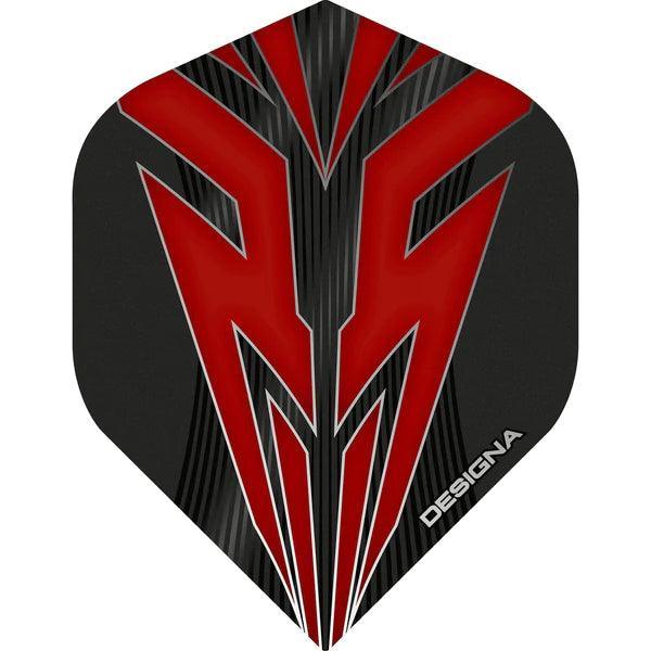 Designa - Mako Darts Flights - Rot - No2 - 100 Micron - Dart Flights - Direct Darts - 1