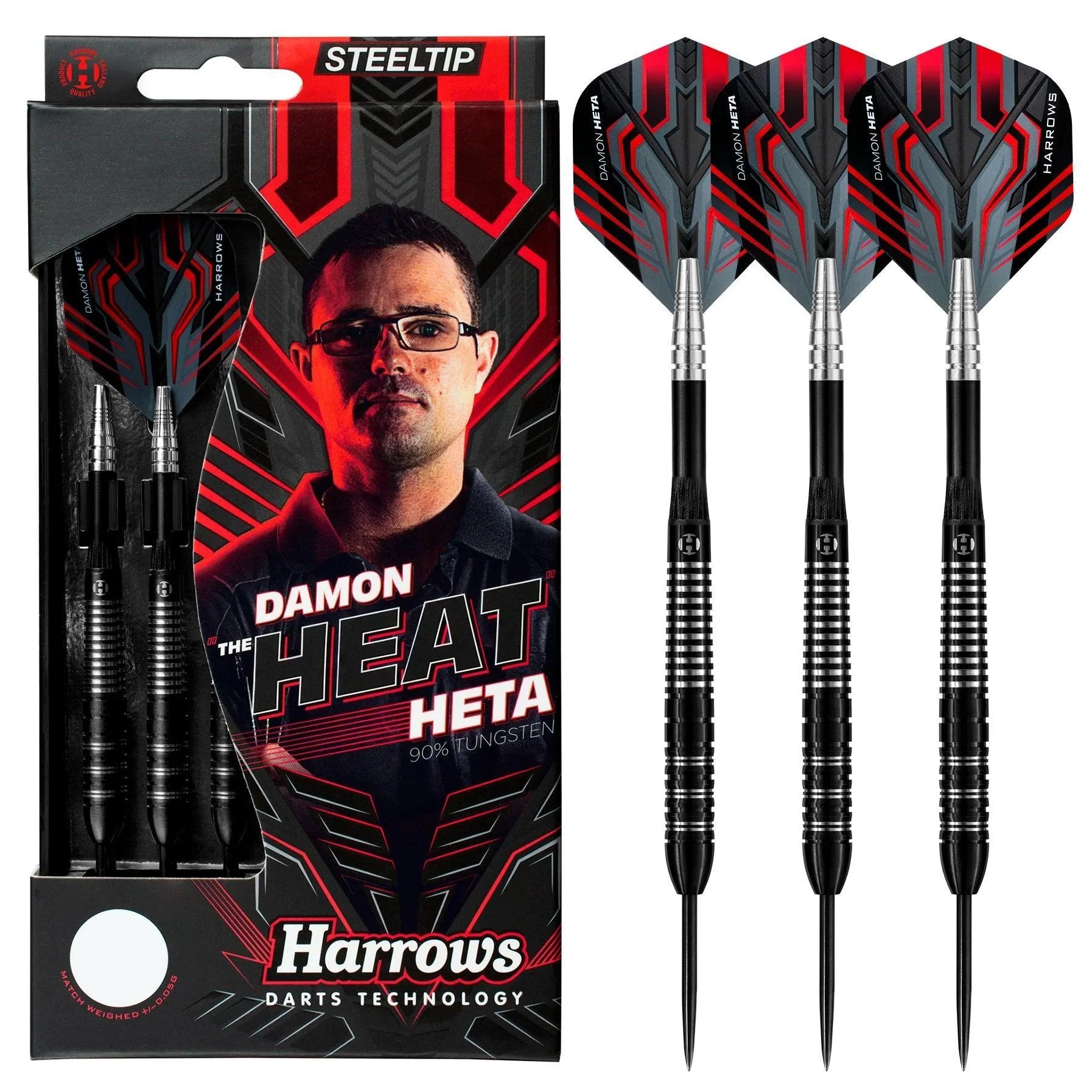 Harrows - Damon Heta 90% Black - Steeldarts - Direct Darts - 2