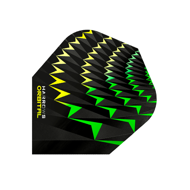 Harrows - Orbital Grün/Gelb - 100 Micron - Dart Flights - Direct Darts - 1