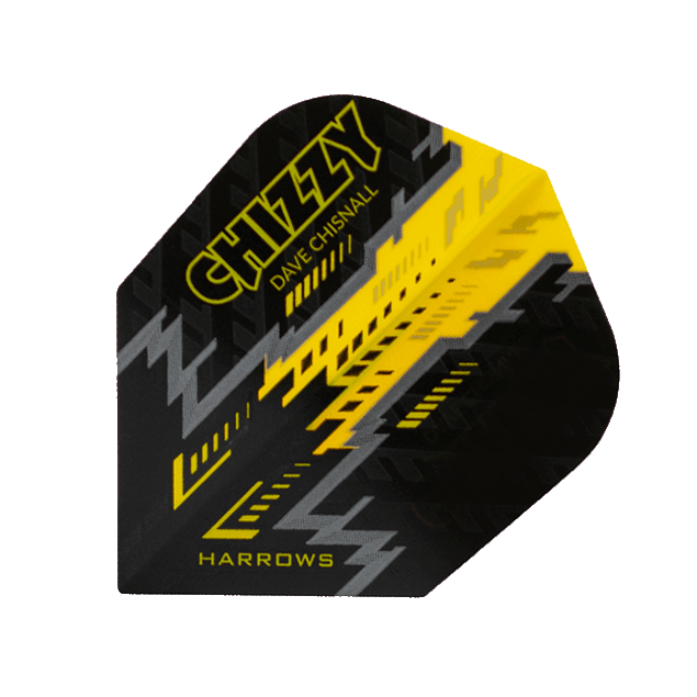 Harrows - Prime Chizzy Schwarz/Gelb - 100 Micron - Dart Flights - Direct Darts - 1
