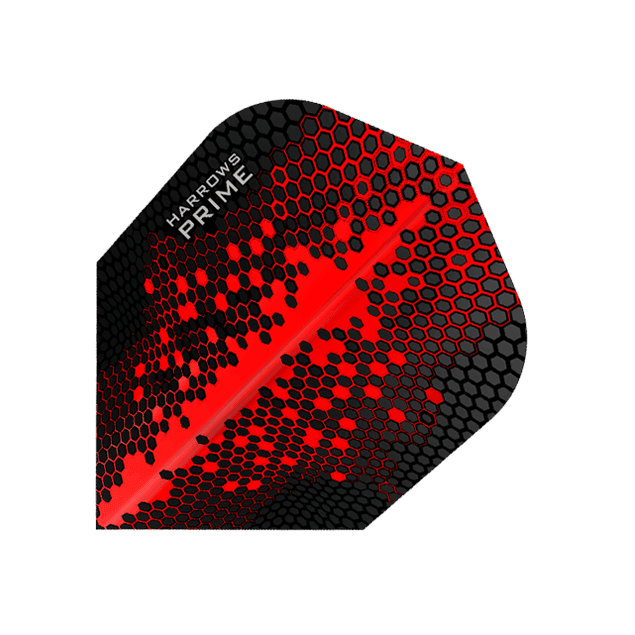 Harrows - Prime Hex Schwarz/Rot - 100 Micron - Dart Flights - Direct Darts - 1