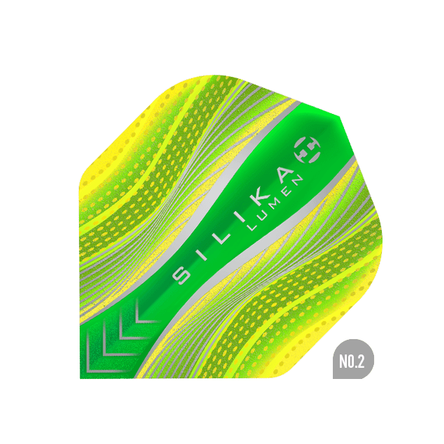Harrows - Silika Lumen No2 Gelb/Grün - 100 Micron - Dart Flights - Direct Darts - 1