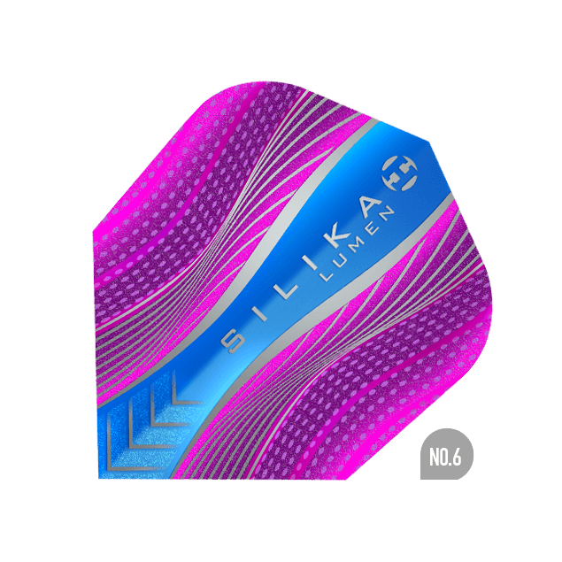 Harrows - Silika Lumen No6 Rosa/Blau - 100 Micron - Dart Flights - Direct Darts - 1