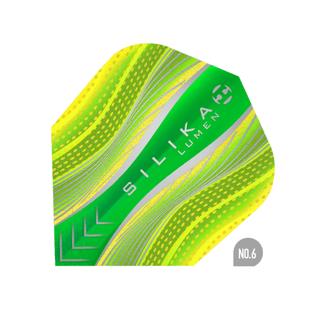 Harrows - Silika Lumen No6 Gelb/Grün - 100 Micron - Dart Flights - Direct Darts - 1