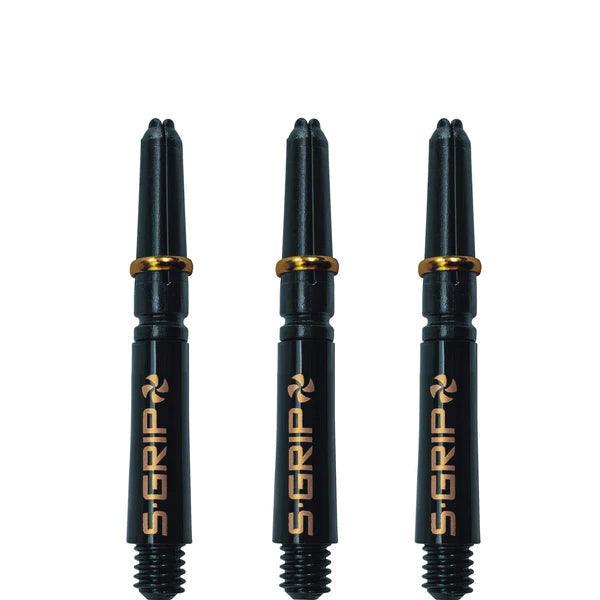 Harrows - Supergrip Spin Schwarz/Gold - Dart Shafts  - Direct Darts - 2