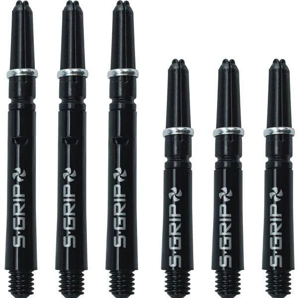 Harrows - Supergrip Spin Schwarz/Silber - Dart Shafts  - Direct Darts - 1