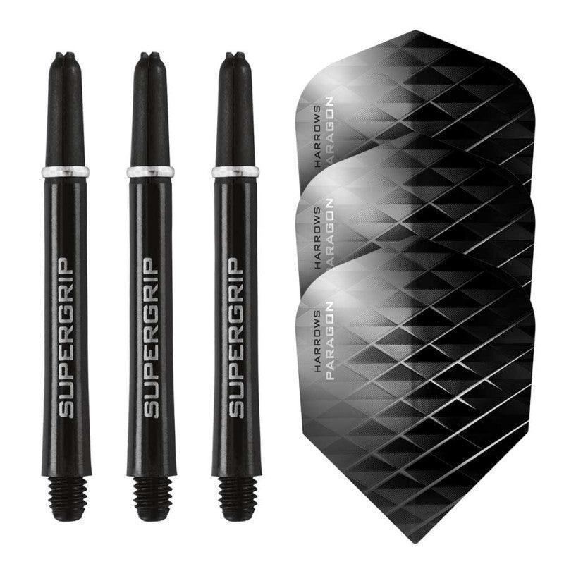 Harrows - Twin Pack Schwarz/Silber - Dart Flights - Direct Darts - 1