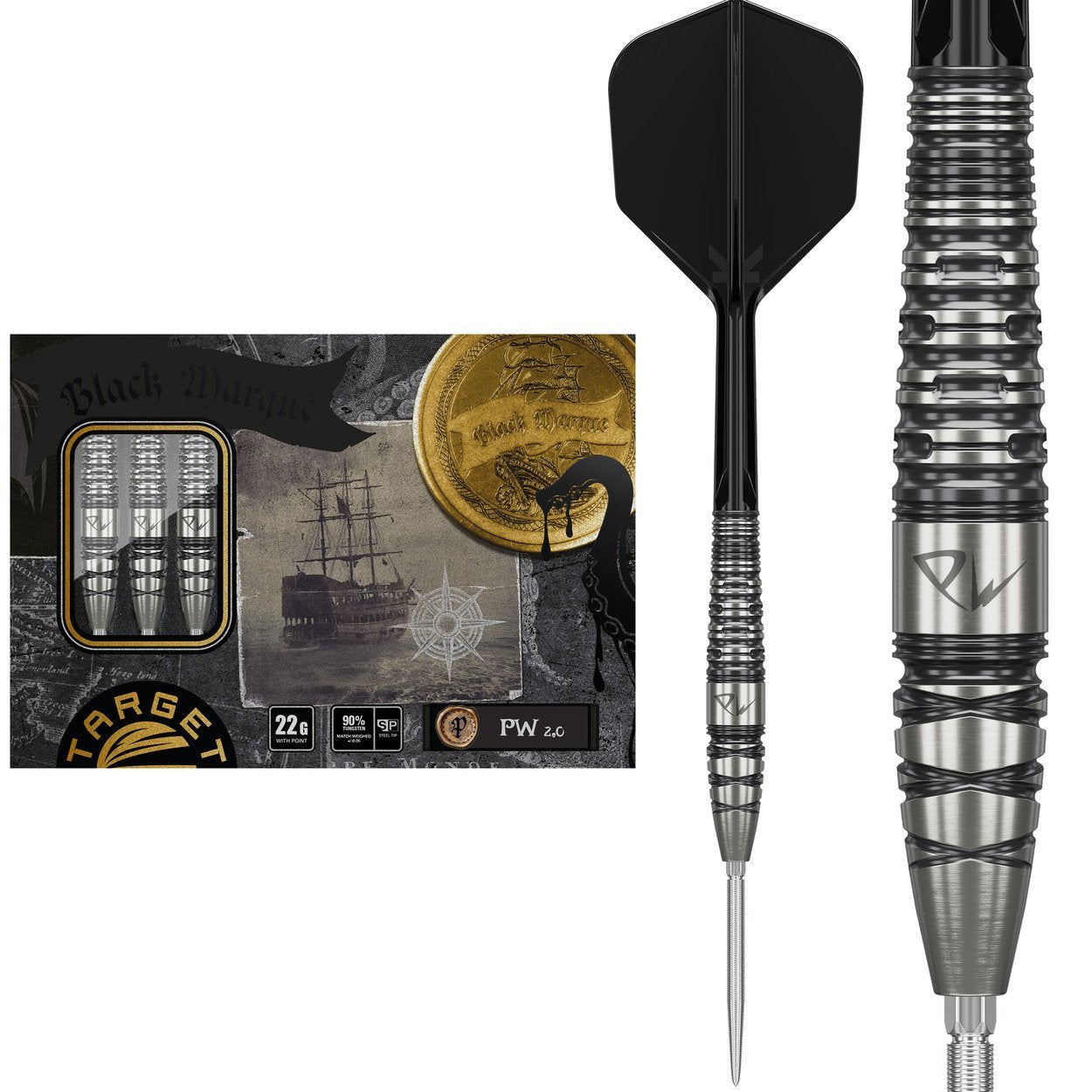 Target Japan - Black Marque Pw 2.0 - Steeldarts - Direct Darts - 1