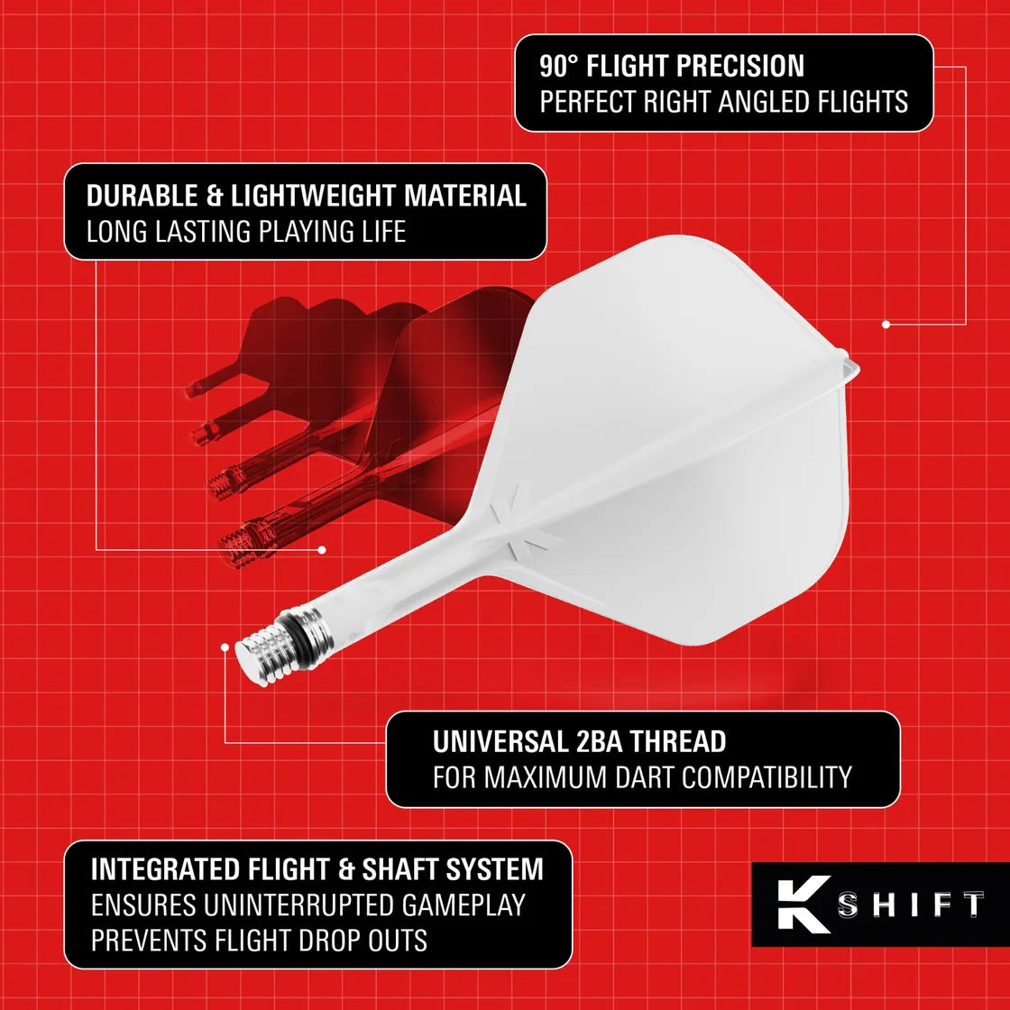 Target - K-Shift Weiß   - No2 - Flight Systeme - Direct Darts - 4