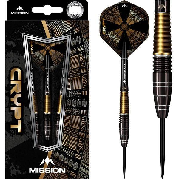 Mission - Crypt Darts M1 - Schwarz & Gold - Steeldarts - Direct Darts - 1